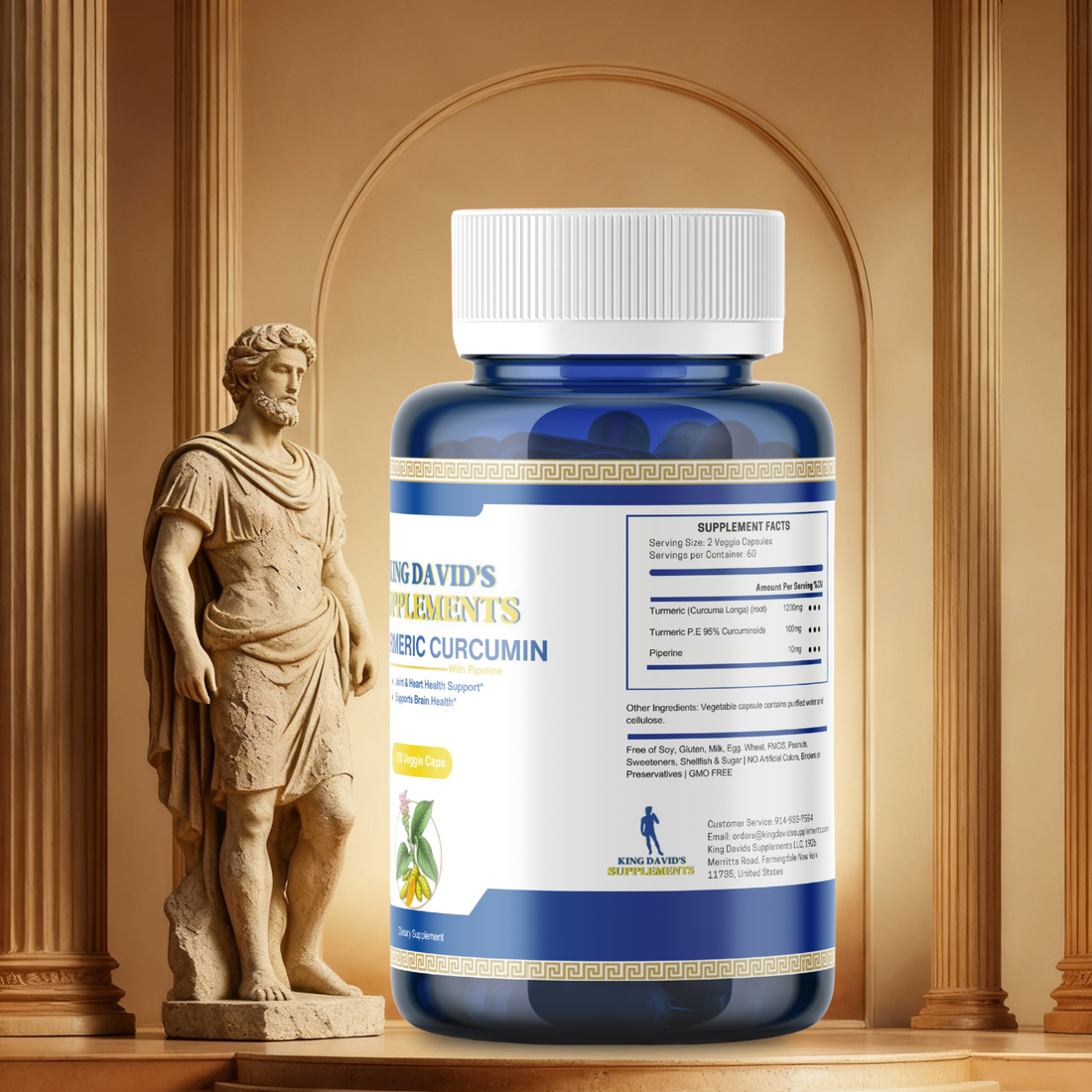 Turmeric Curcumin with Black Pepper Extract (Piperine) - 120 Veggie Tumeric Capsules