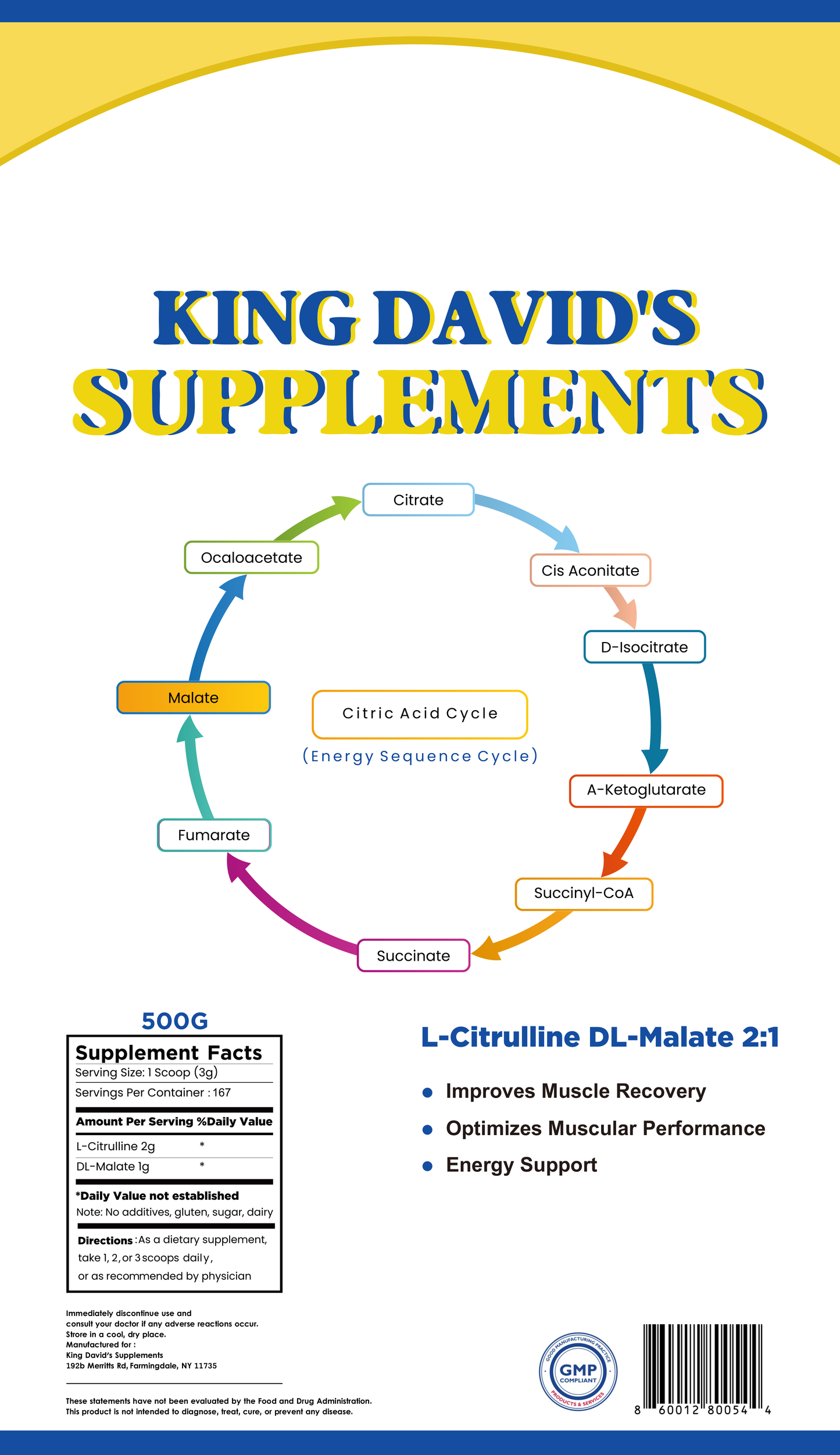 L-Citrulline DL-Malate 2:1      500Grams
