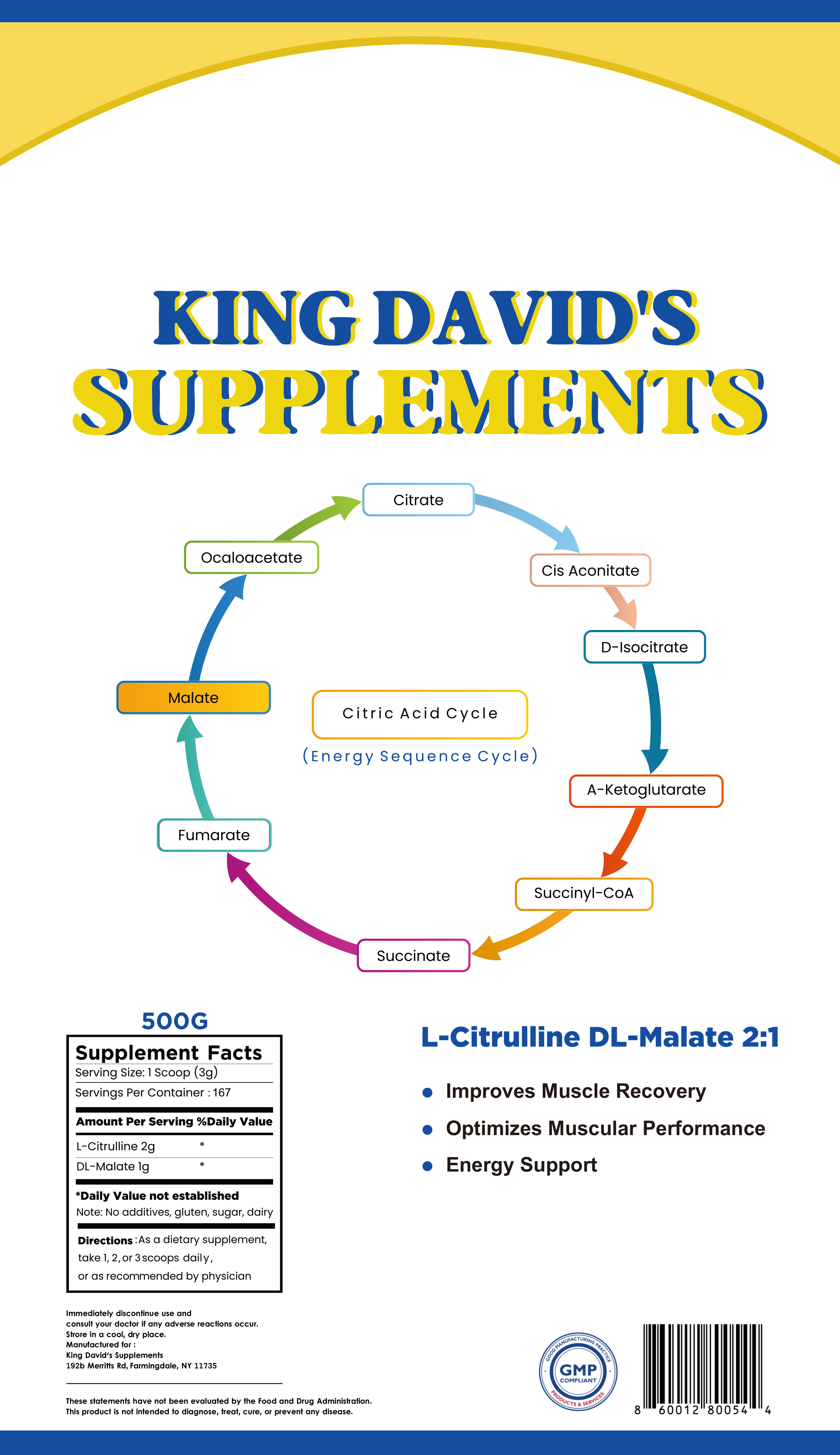L-Citrulline DL-Malate 2:1      500Grams
